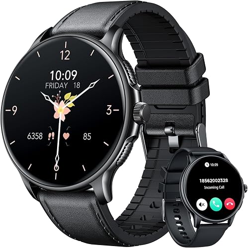 Reloj Inteligente Hombre Smartwatch con Llamadas: 1.43" Redondo AMOLED Display de Pulsometro Presion Sueño Arterial 100+ Modo Deportivo Podómetro IP68 Impermeable con Smartwatch para iOS y Android