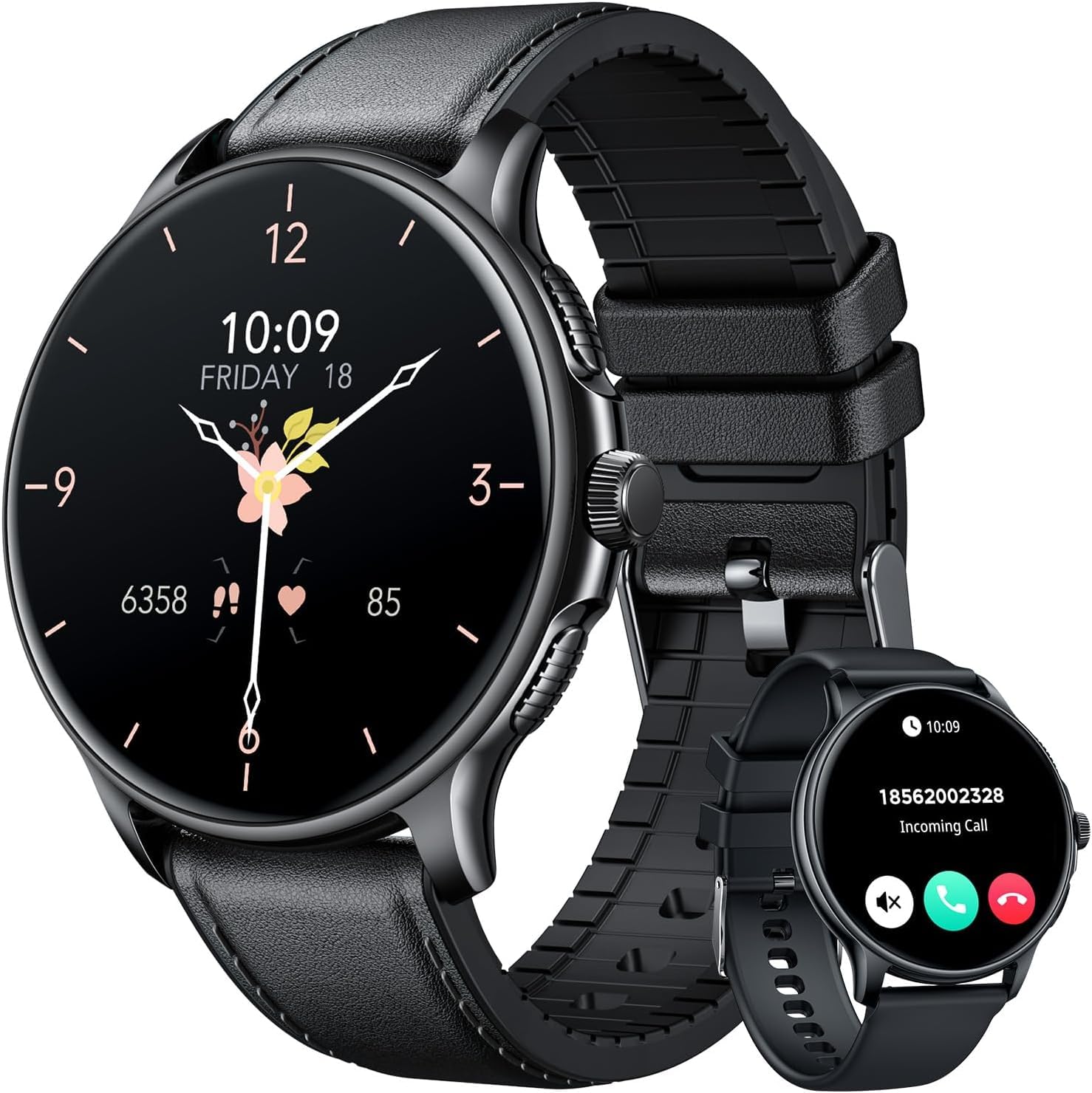 Reloj Inteligente Hombre Smartwatch con Llamadas: 1.43" Redondo AMOLED Display de Pulsometro Presion Sueño Arterial 100+ Modo Deportivo Podómetro IP68 Impermeable con Smartwatch para iOS y Android