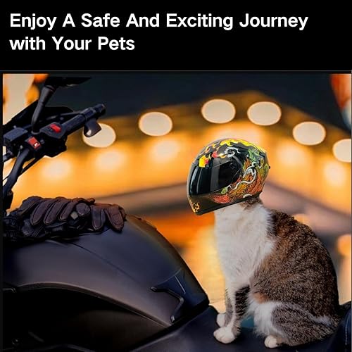 Miniatura 5 de Casco completo de motocicleta para gatos, casco de equitación al aire libre, para gato, perro, perrito, cachorro, gatito, suministros para mascotas,