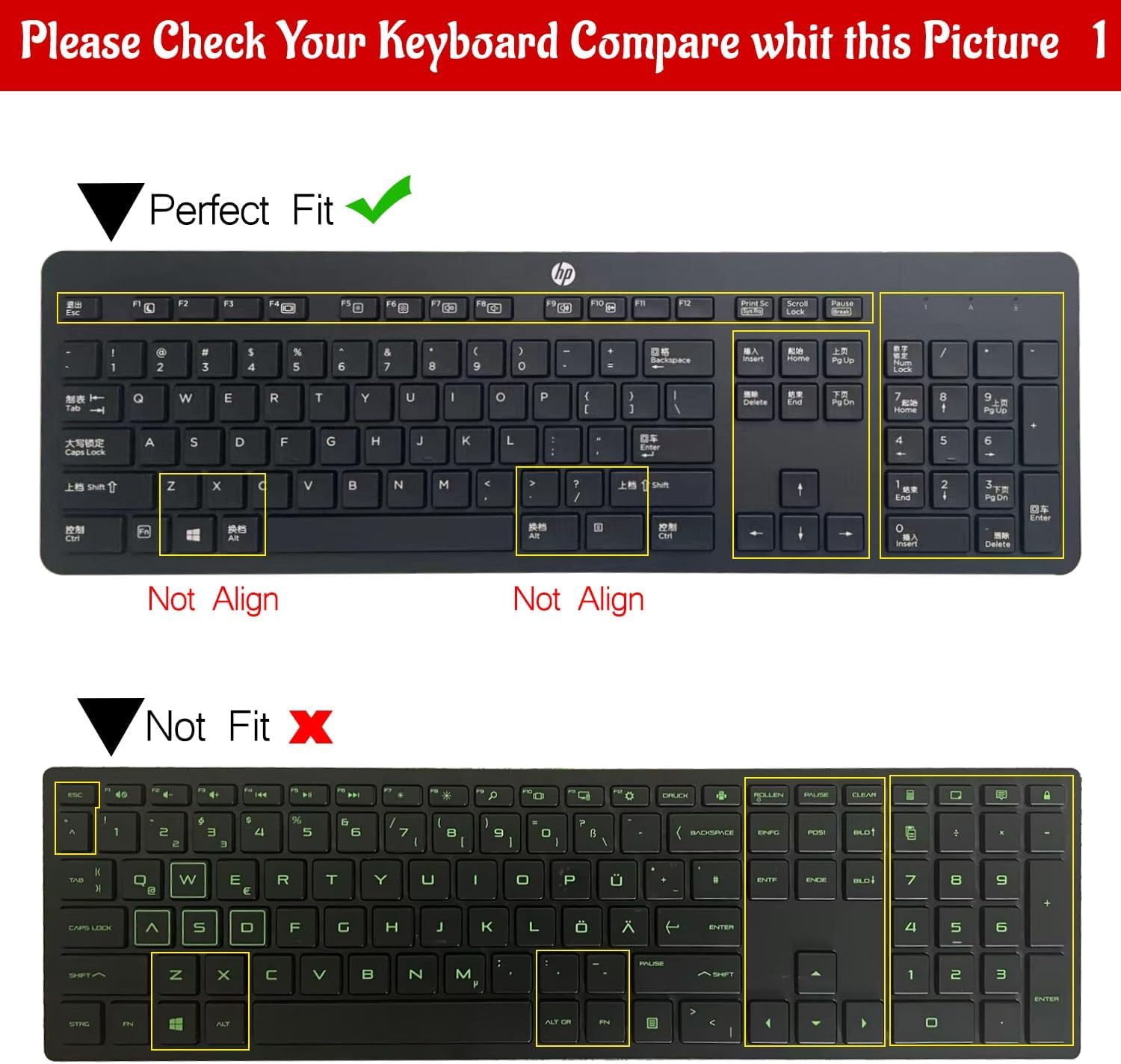 Keyboard Cover for HP USB Slim Business Keyboard KU-1469 SK-2120 KB-1469 803181 & HP EliteOne 800 G4 All-in-One PC, HP Slim Keyboard Protector Skin-Clear