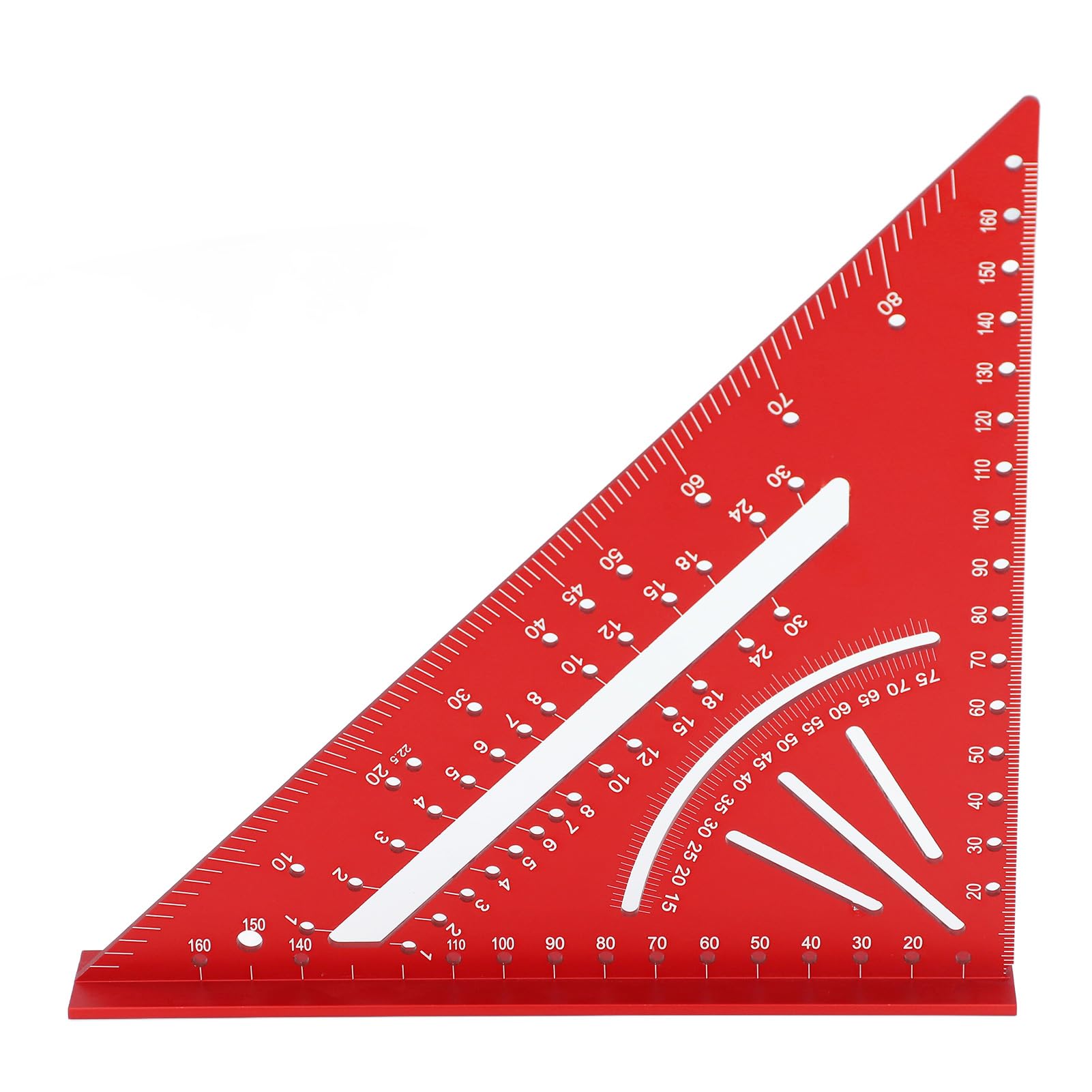 Righello Triangolare in Alluminio, Robusto, con Scale incise Precise a 30°, 45° e 60°, Strumento di misurazione ad Angolo retto metrico.