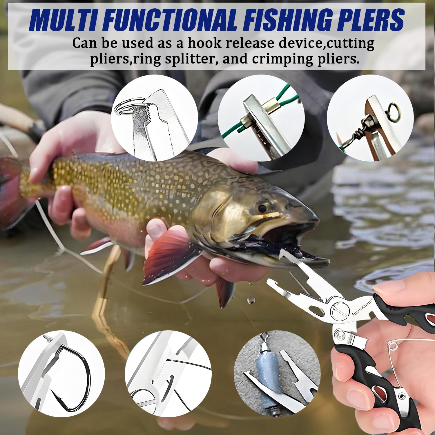 Pesca Accessori Set 3PCS Ammazza Pesci in Alluminio Bastone per Pescare Mazza da Pesca in Alluminio Slamatore Pesca Fishing Tool Set