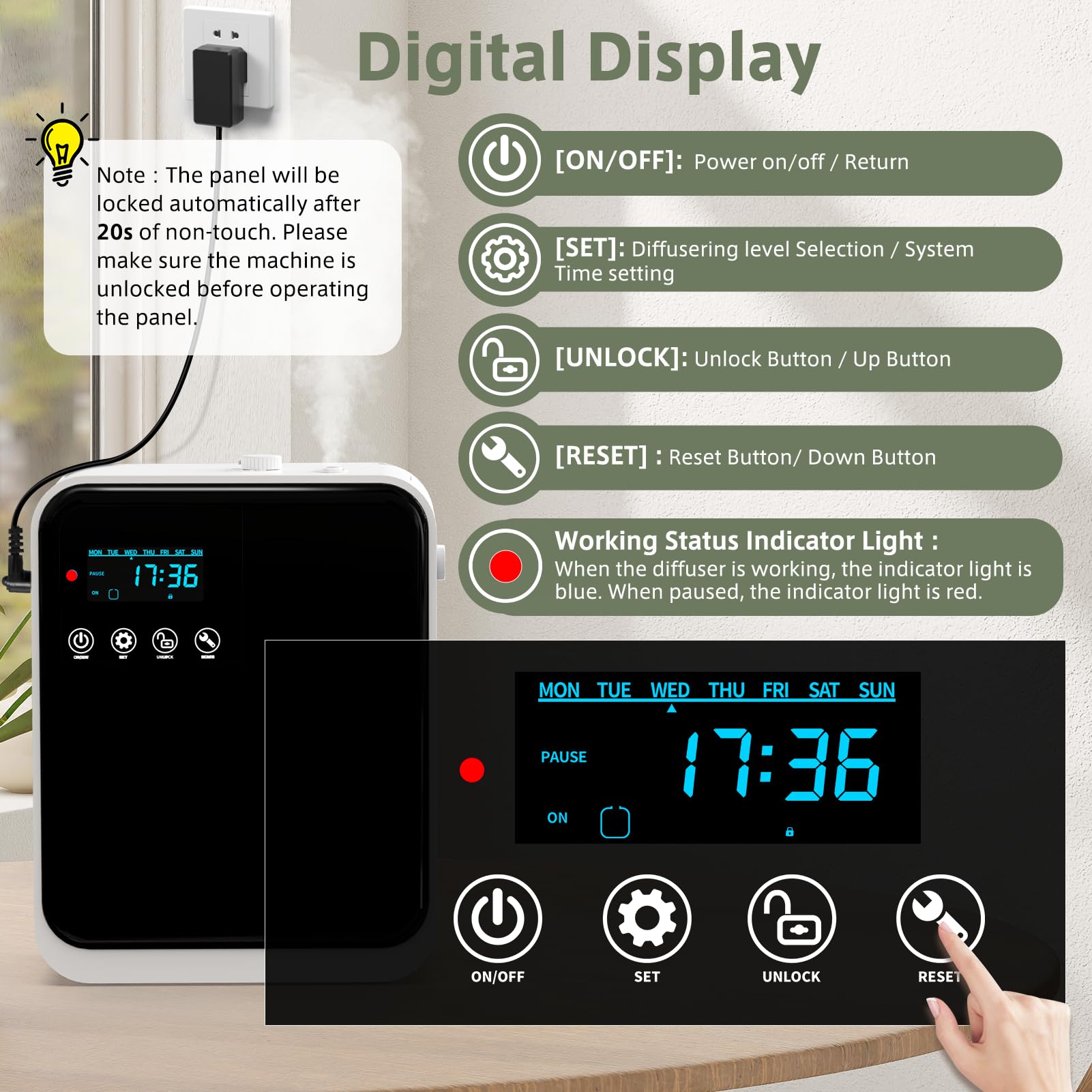 Smart Scent Air Machine con Nebulizing Tech per la casa, diffusore di aromaterapia Bluetooth, adatto per lobby, corridoio (bianco)