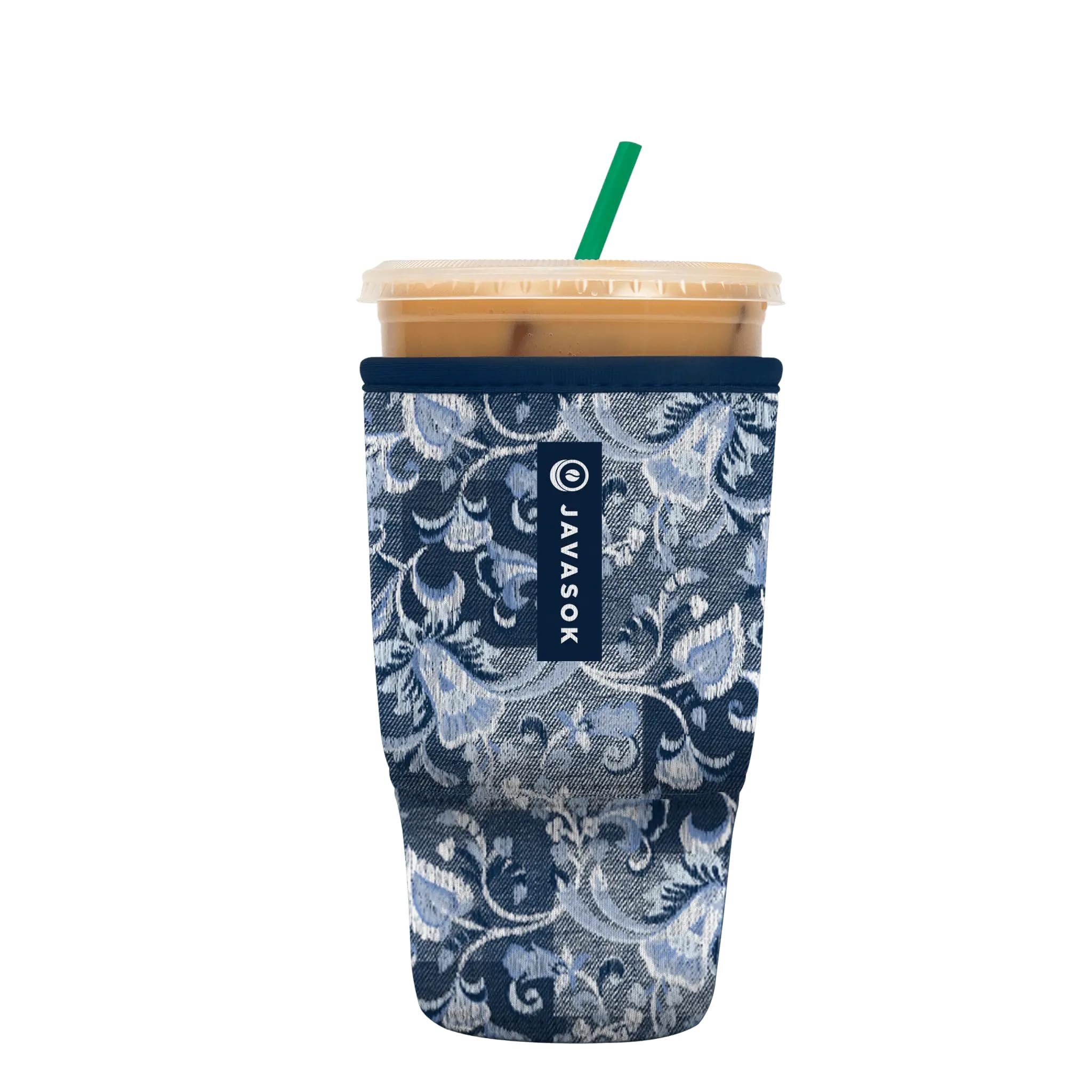 Sok It JavaSok Iced Coffee &amp; Cold Soda Insulated Neoprene Cup Sleeve (Paisley Patchwork, Large: 30-32oz)