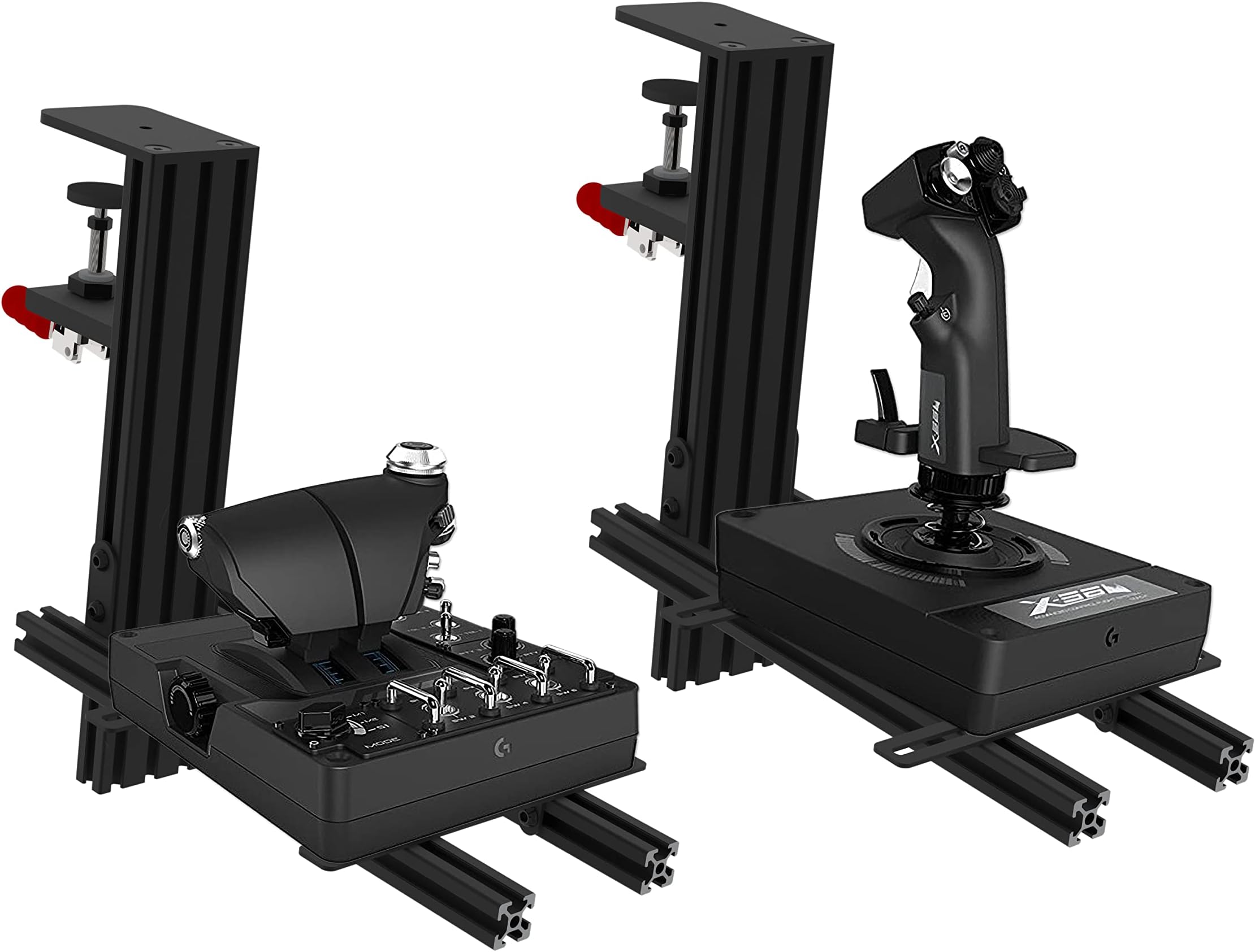 Hikig 2 Set The Desk Mount for The Flight Sim Game Joystick, Throttle and Hotas Systems. Fully Support Almost All of Flight Sim Game Hand-Control Devices Compatible with Thrustmaster HOTAS Warthog