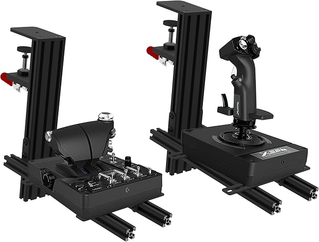 Hikig 2 Set The Desk Mount for The Flight Sim Game Joystick, Throttle and Hotas Systems Compatible with Logitech X56, X52, X52 Pro, Thrustmaster T-Flight Hotas,Thrustmaster T.16000M, Thrustmaster TCA