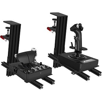 HIKIG 2 x Black Desk Mount Holder for Thrustmaster Hotas Warthog Joystick, Throttle and Hotas - Also Supports Other Flight Ga