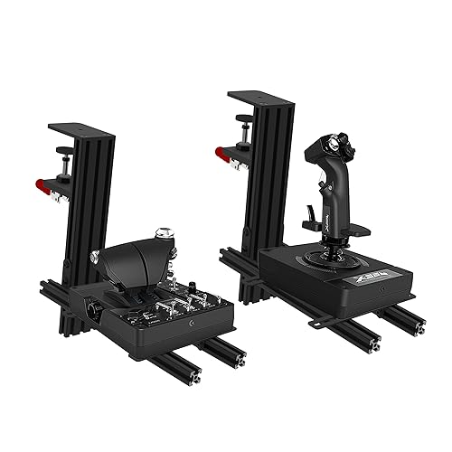 Hikig 2 Set Desk Mount for Flight Sim Game Joystick, Throttle and HOTAS Systems - Compatible With Logitech X56, X52, X52 Pro, Thrustmaster T-Flight HOTAS, T.16000M, TCA