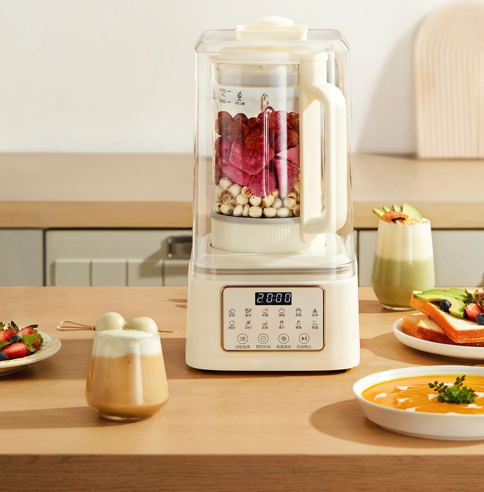 Milchbereiter auf Pflanzenbasis 1750 ml mit Warmhalte Selbstreinigung Kochen Nussmilchbereiter Sojamilchbereiter automatische Mandelmilchmaschine