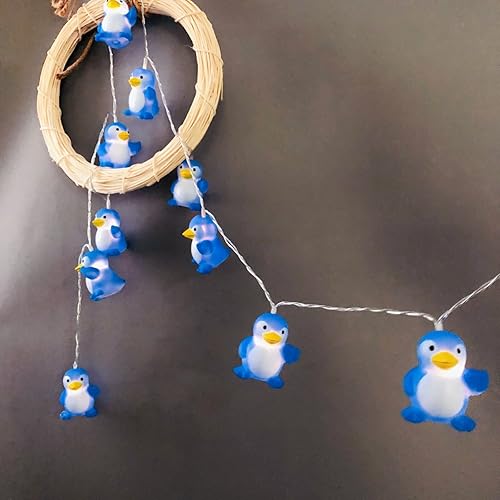 Miniatura 8 de Guirnalda de luces con forma de pingüino con forma de animal, funciona con pilas, luz nocturna de pingüino para decoración del hogar, fiesta, niños