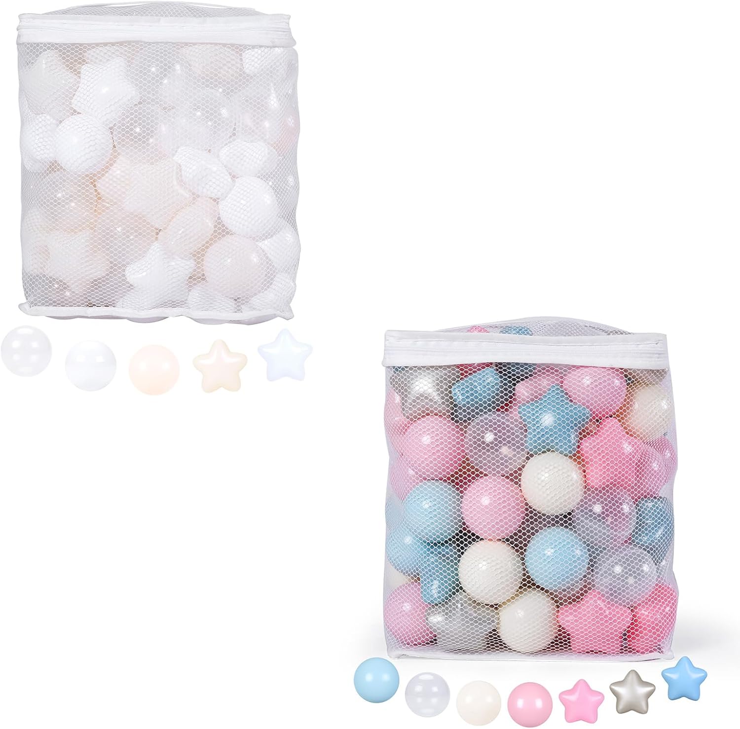 TRENDPLAY Star Balls for Ball Pits 300 Count Plastic Balls for Baby Ball Pit, for Boys Girls Toddlers Play Tent