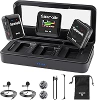 Vista 1 de Saramonic Blink M2 - Micrófono inalámbrico Lavalier para cámaras, grabación integrada, rango de 656 pies, duración de la batería de 12 horas