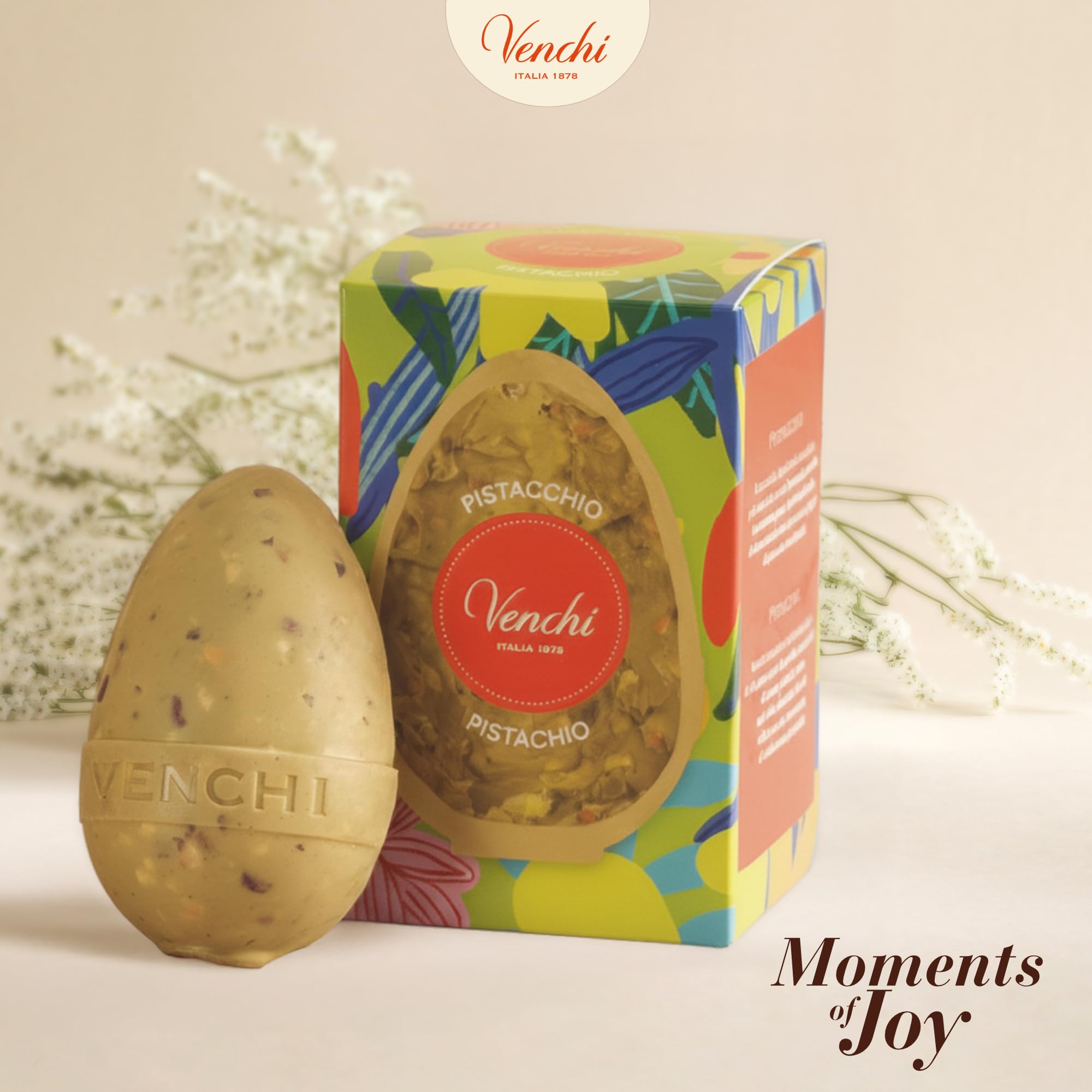 Venchi - Uovo di Cioccolato Mignon al Pistacchio Salato, 70 Gr, con Granellone di Pistacchio Tostato, Senza Glutine, Collezione Pasqua Venchi, Idea Regalo