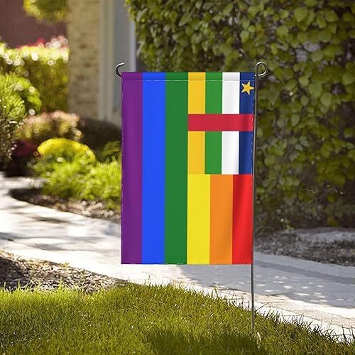 Miniatura 2 de LIFANGMI The Central African Republic Rainbow Flag Garden Flag 12.5"x18" Inch Double Sided Garden Flags Home Lawn Outdoor Decor Flags Party Banner