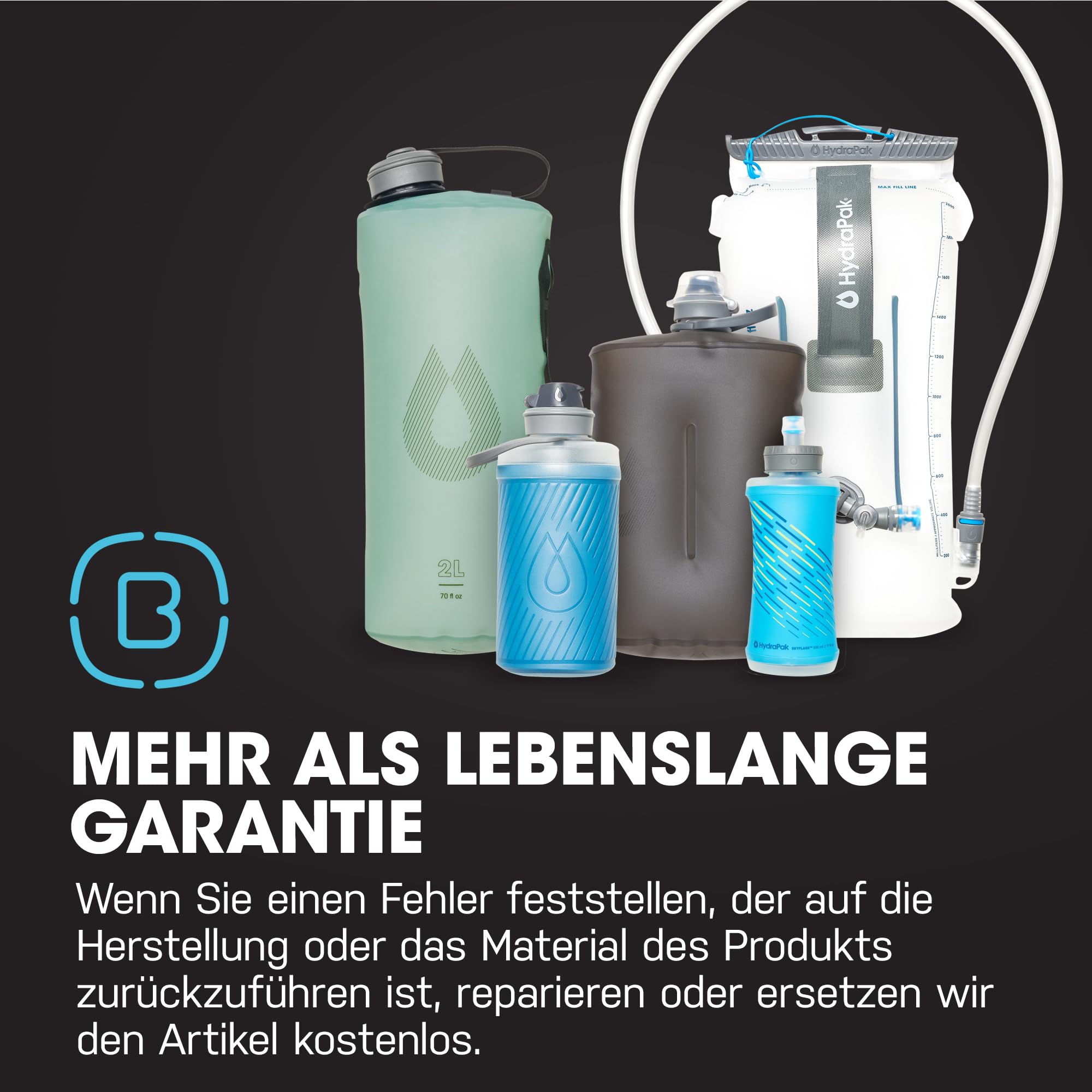 Hydrapak Velocity IT Isolierte Wasserblase/Behälter für Laufwesten, 2 Liter, umkehrbar für einfache Reinigung, sicher und zuverlässig