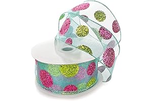 Large Glitter Dots Candy Land Christmas Tree Ribbon