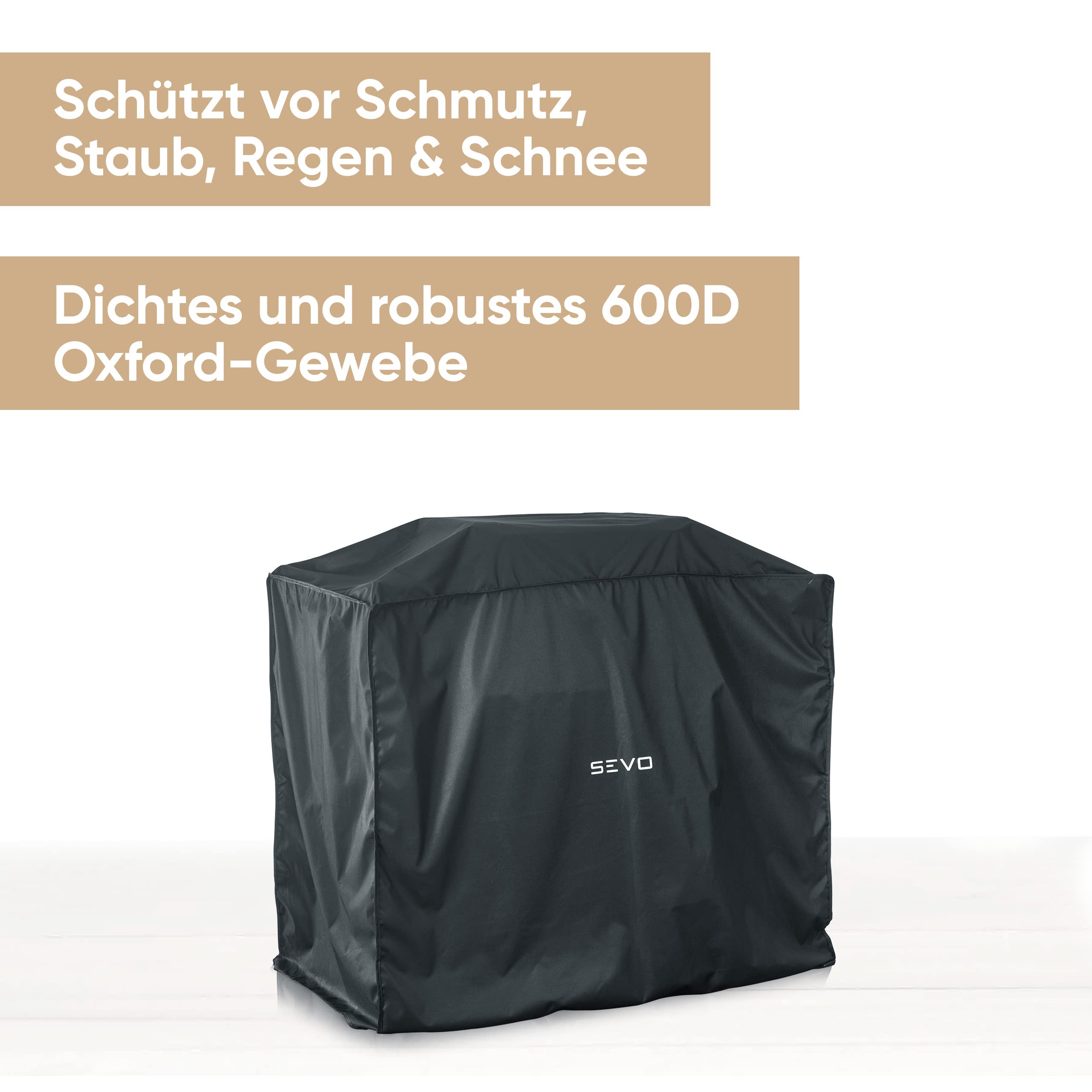 SEVERIN Grillabdeckung SEVO GTS für SEVERIN SEVO (SMART CONTROL) GTS, Grill Abdeckhaube aus wasserdichtem 600D Oxford-Gewebe, robuste Grillhaube gegen Witterung, schwarz, ZB 8128, 10.6