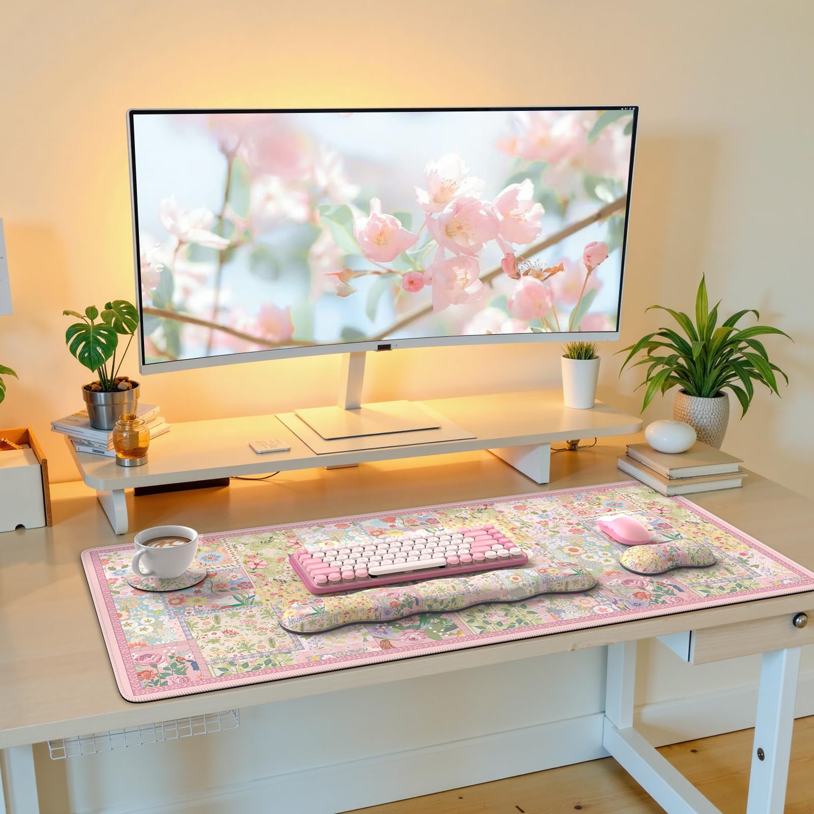 iLeadon Pink Heart Desk Mat Set - Mouse Pad & Wrist Rest -10