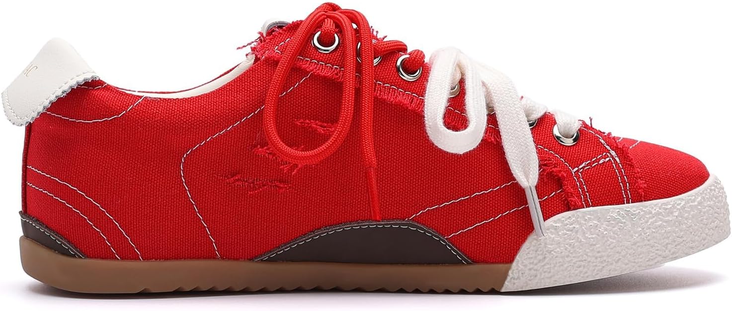 Women's Fashion Star Sneakers – Breathable Cowhide Leather Casual Shoes, Non-Slip Lace-Up Low Top Walking Sneakers Women Shoes for Daily Wear & Work