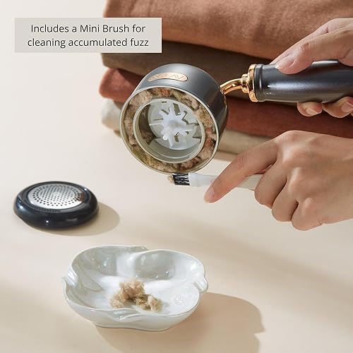 Miniatura 8 de SALAV Retro Edition - Paquete de vaporizador y afeitadora de hierro y tela y rodillo de pelusa, titanio