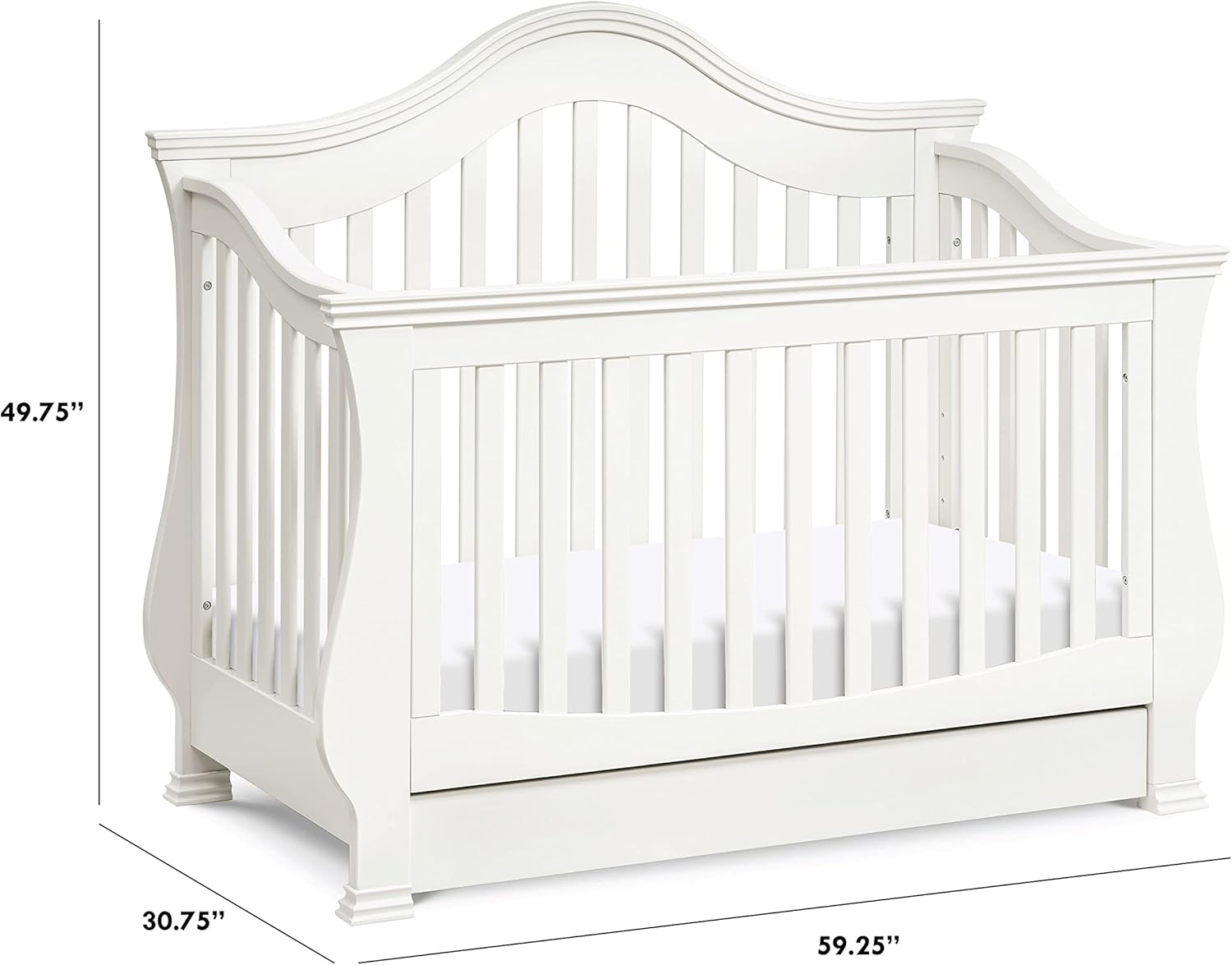DaVinci Ashbury Crib with dimensions