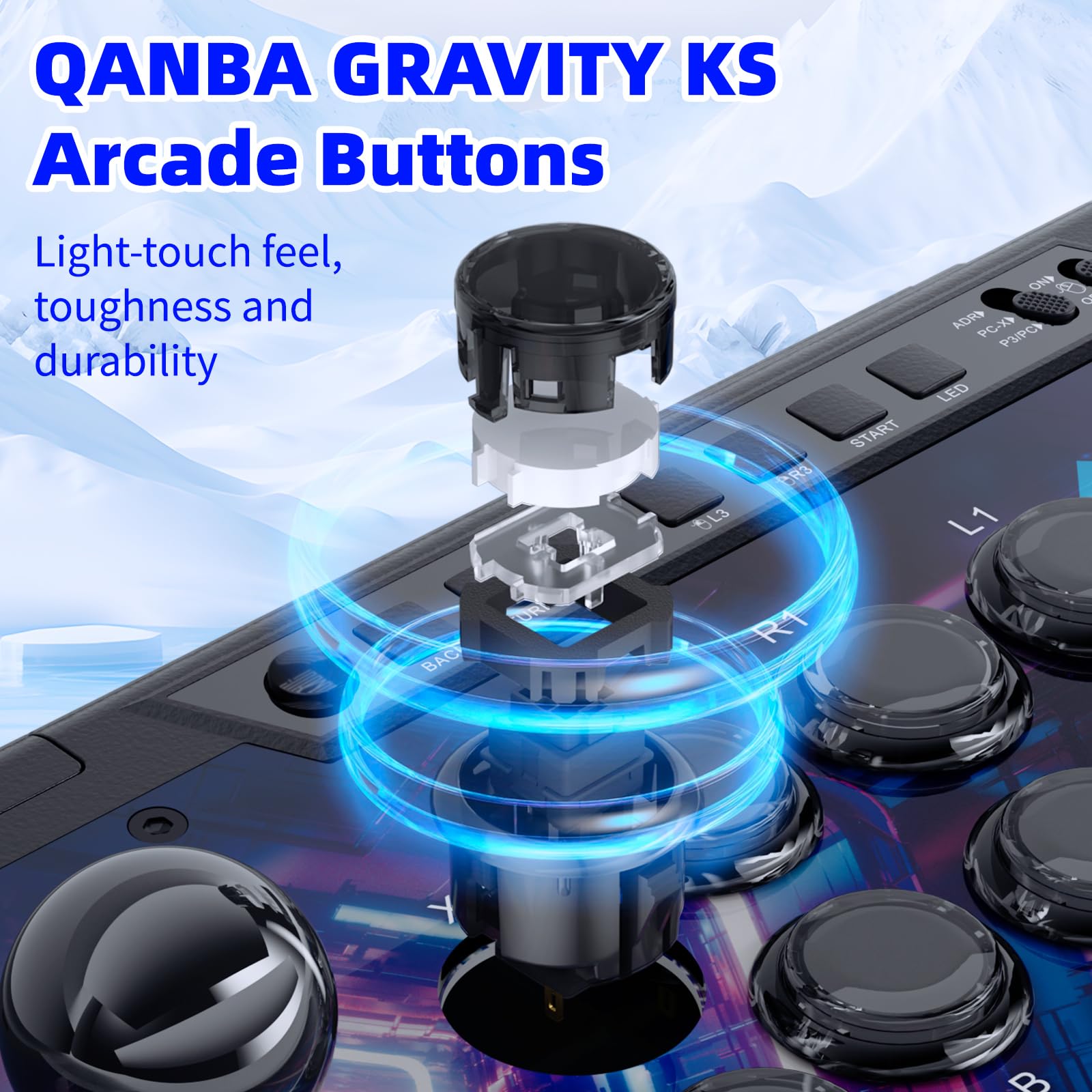 qanba Q3 Obsidian Silent Arcade Joystick Multifunction Edition for PC (Fighting Stick)