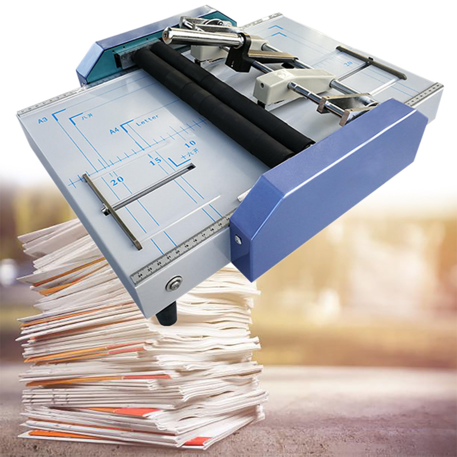 A3 Broschürenbinde- und Falzmaschine, Papierfalz- und Bindemaschine, Heftgerät für Broschürenordner, für Schulen, Druckereien, Büros
