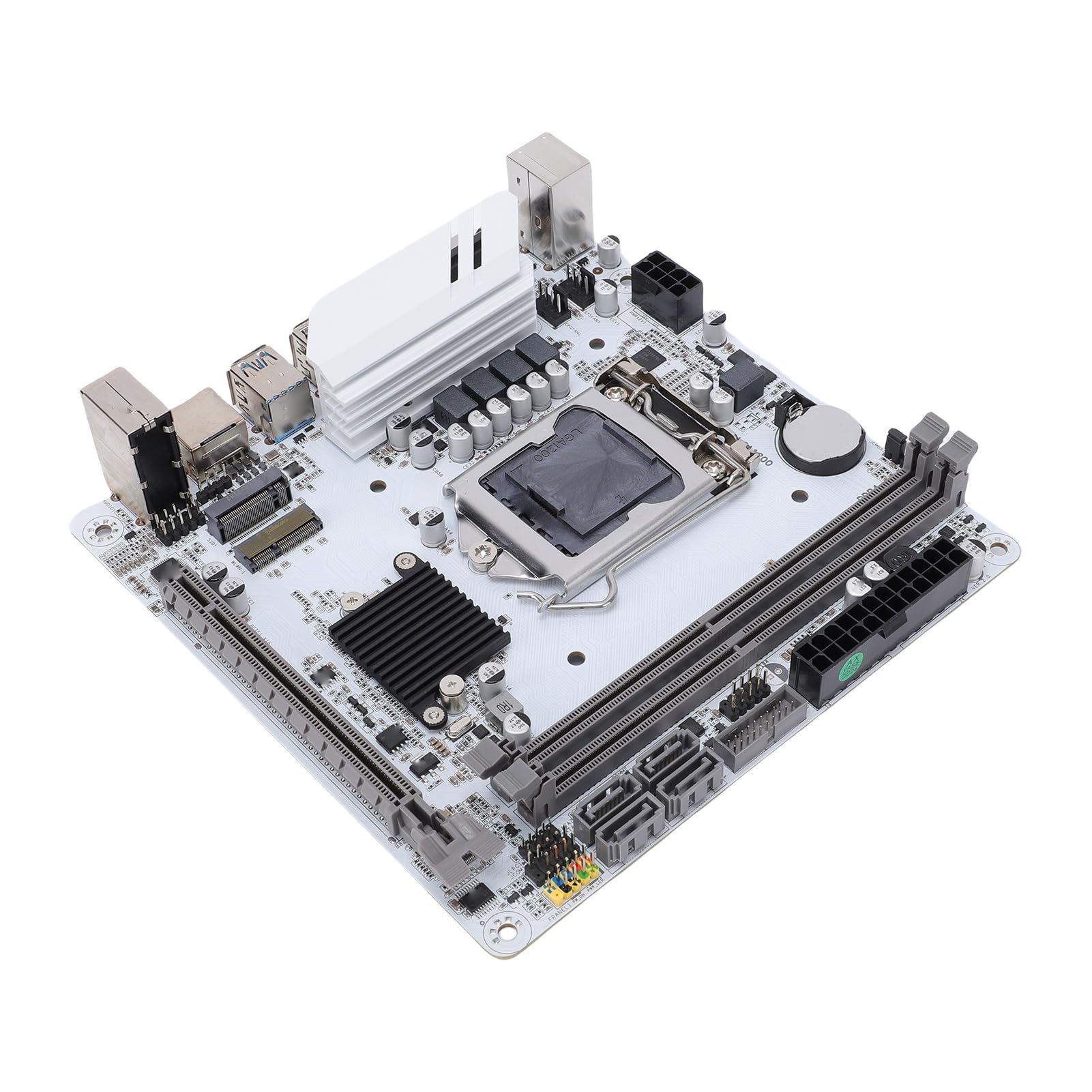 Elprico Scheda Madre H510-ITXFF LGA 1200 ITX, Scheda Madre Desktop DDR4 CIE 3.0 X16 a Doppio Canale per Generazione 10/11, Supporto Realtek 8111H Gigabit Ethernet, Slot M.2, 4 X Serial