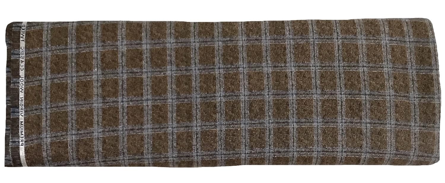 Warm Worth Merino Wool Premium Tweed Check Blazer & Jacket Fabric Unstiched