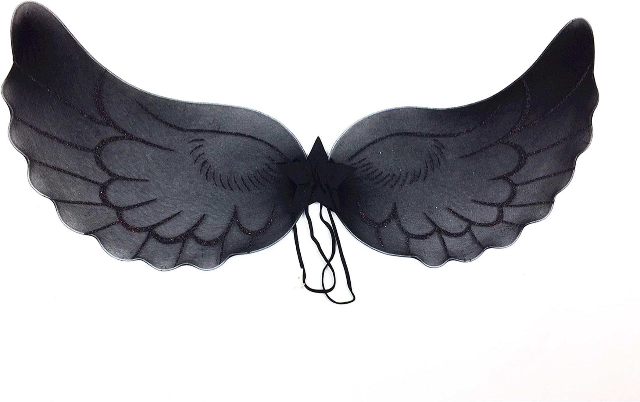 Mozlly Wings One Size Fits Most Glittery Lightweight Breathable Fashion Wing with Elastic Straps for Cosplay