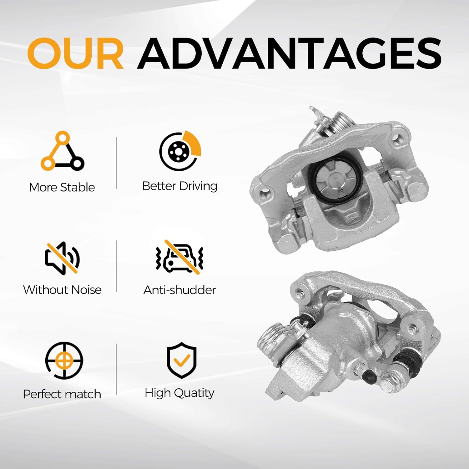 PAROD Rear Disc Brake Caliper Fit for 2005-2006 Hyundai Elantra,For 2005-2009 Kia For Spectra,For 2005-2009 Kia For Spectra5, Single Piston, Rear Left&Right,Replace for 19B3302 19B3303