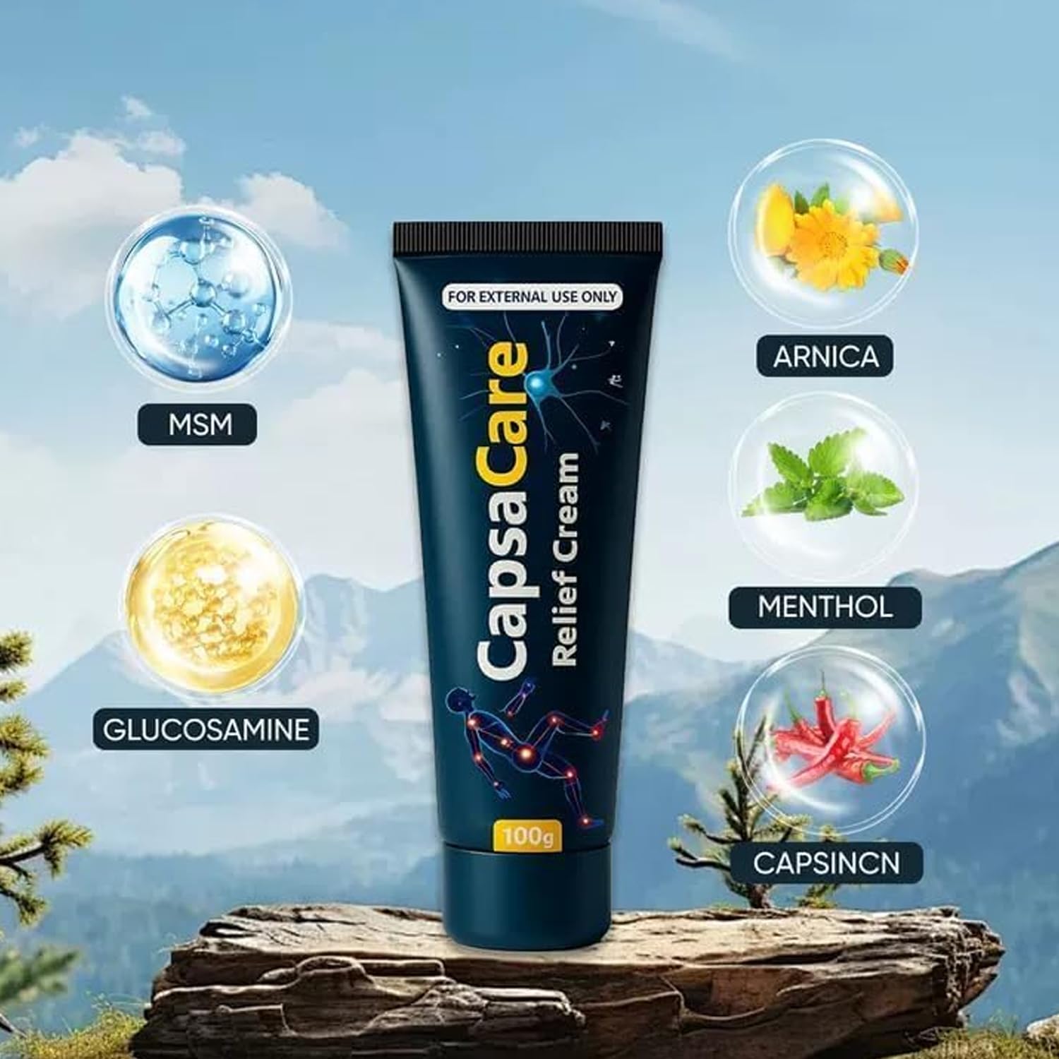 Capsacare Neuropathy Relief Cream for Nervive Pain Relief Neuropathy,Capsaicin Cream to Soothe Muscles, Joints, Body, Knee Pain-100g — view 4