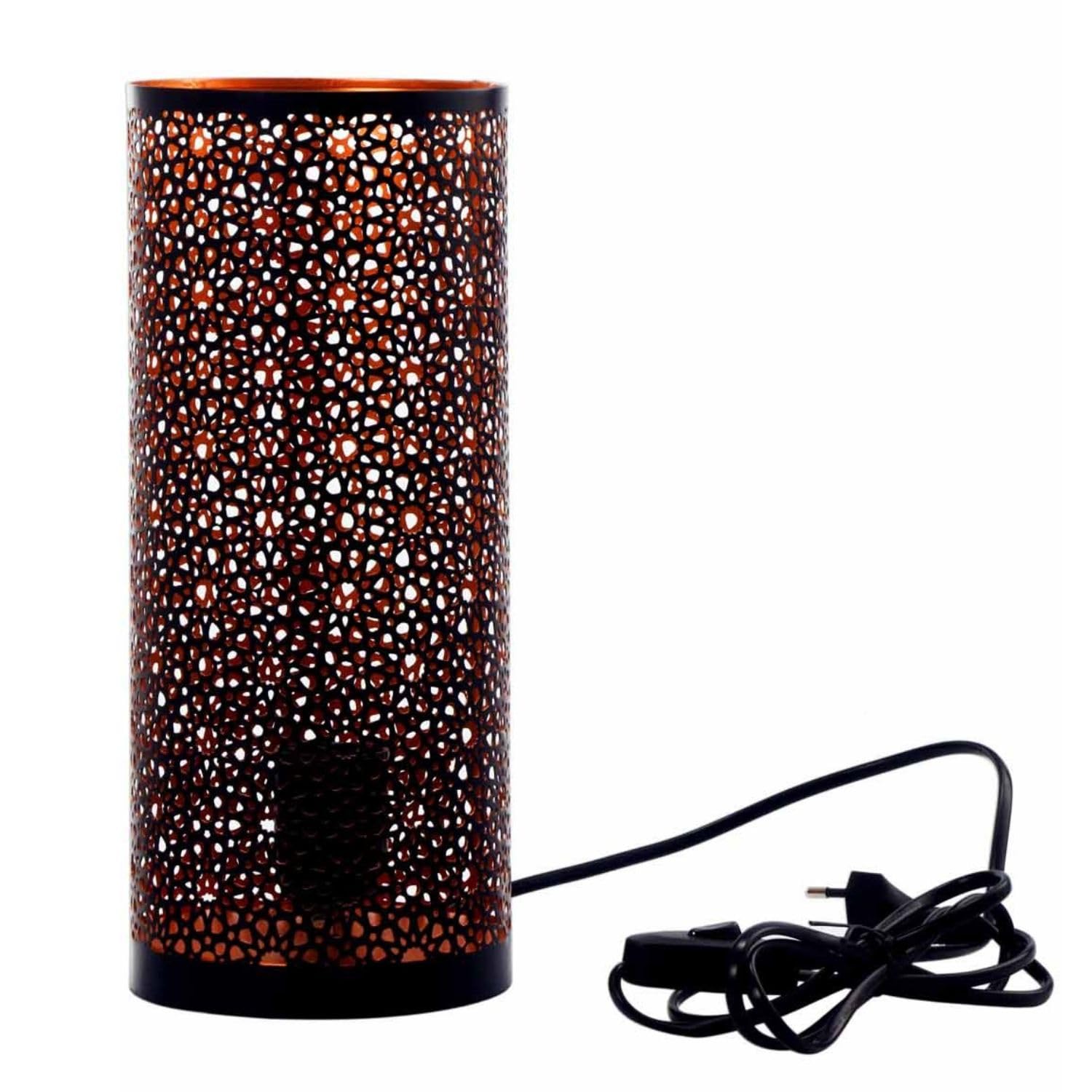 Lampe de table Naziha 30 x 13 cm noir et or | Lampe de chevet orientale