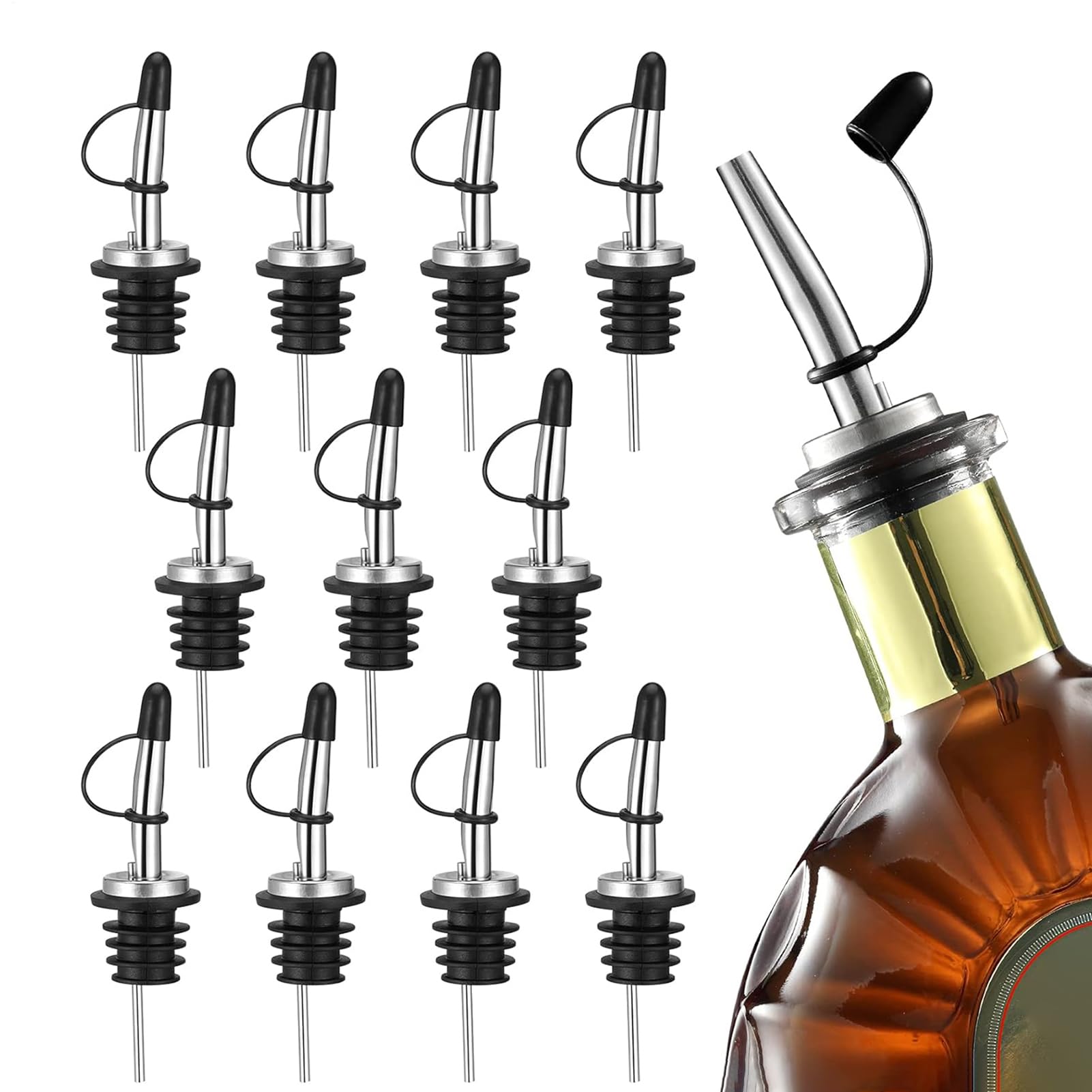 Pico dispensador vertedor antigoteo con flujo constante para botellas de vino, 12 unidades
