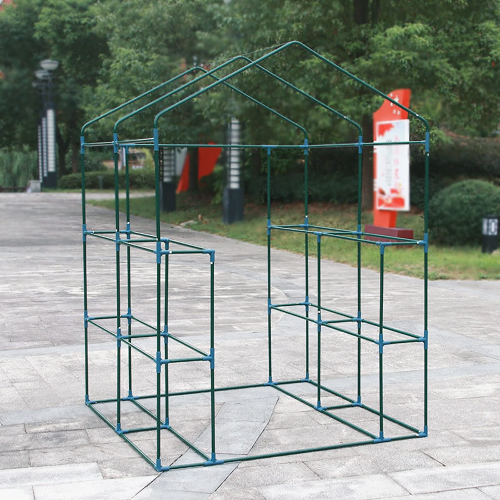 Serre Tunnel de Jardin,PE Jardin Walk-in Greenhouse Plant Cover avec Portes et Fenêtres Serre de Jardin à Toit en Pente, Serre à Tomates, Abri Potager Serre Kit pour Plantes