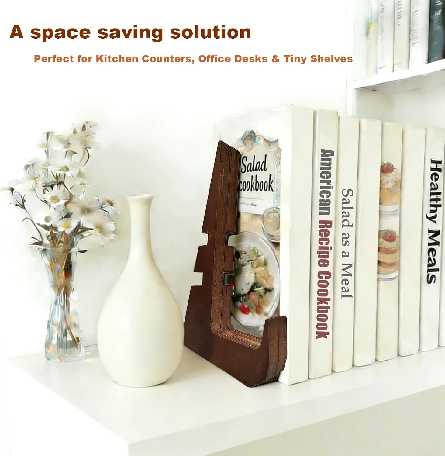 Adjustable Wooden Plate Stands for Display Easels - 6.8 Inch Plate Holders for Displaying & Picture Frame Stand for Books, Photos, Plaque, Decorative Plates (1 Pack, Brown)