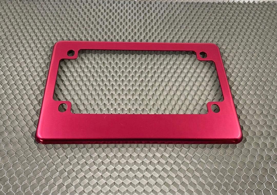 Motorcycle Anodized Aluminum License Plate Frame - Dark Pink