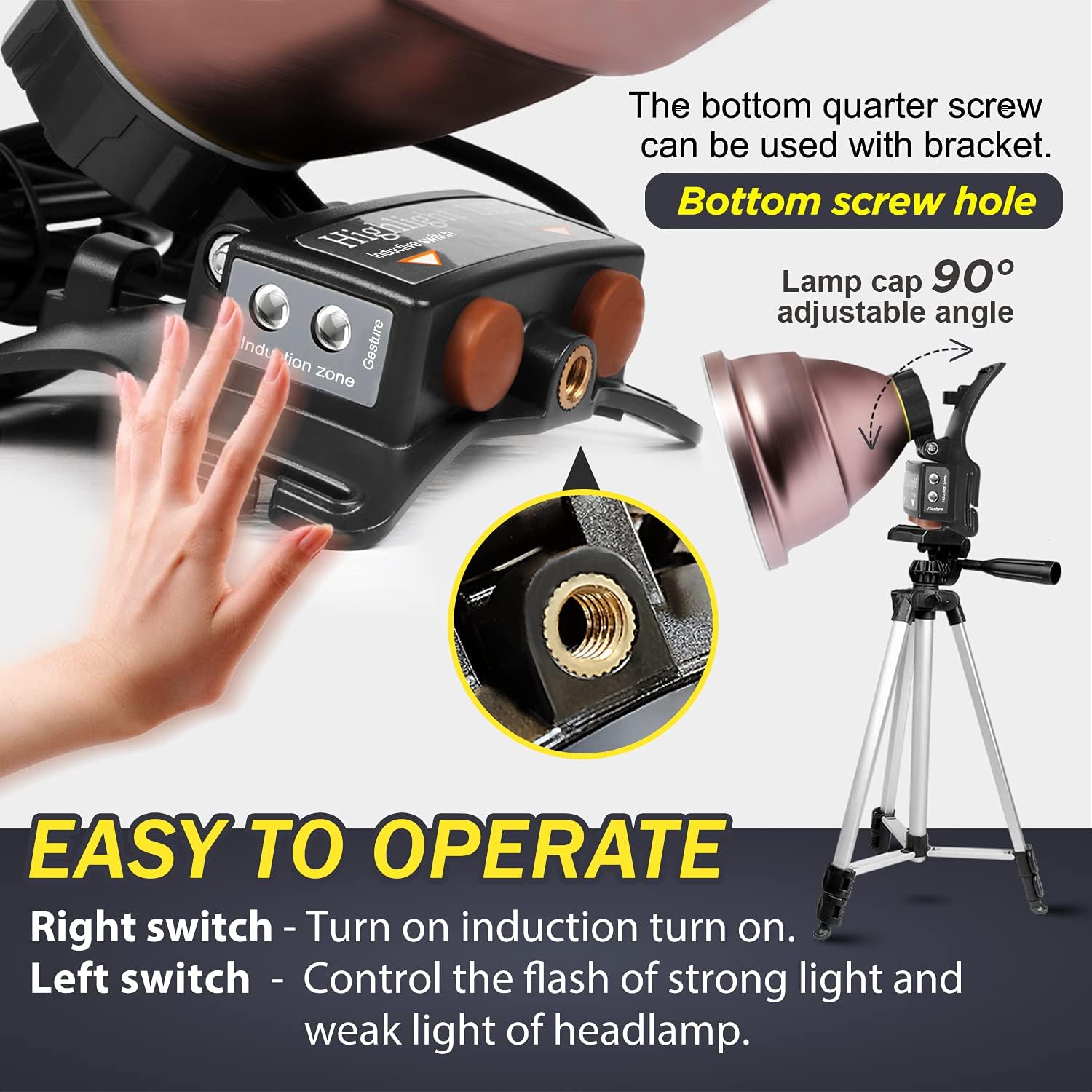 Coon Hunting Lights High Power LED Headlamp Super Bright High Lumens 22000mAh Rechargeable Headlight Waterproof Head Spotlight Torch for Fishing Camping
