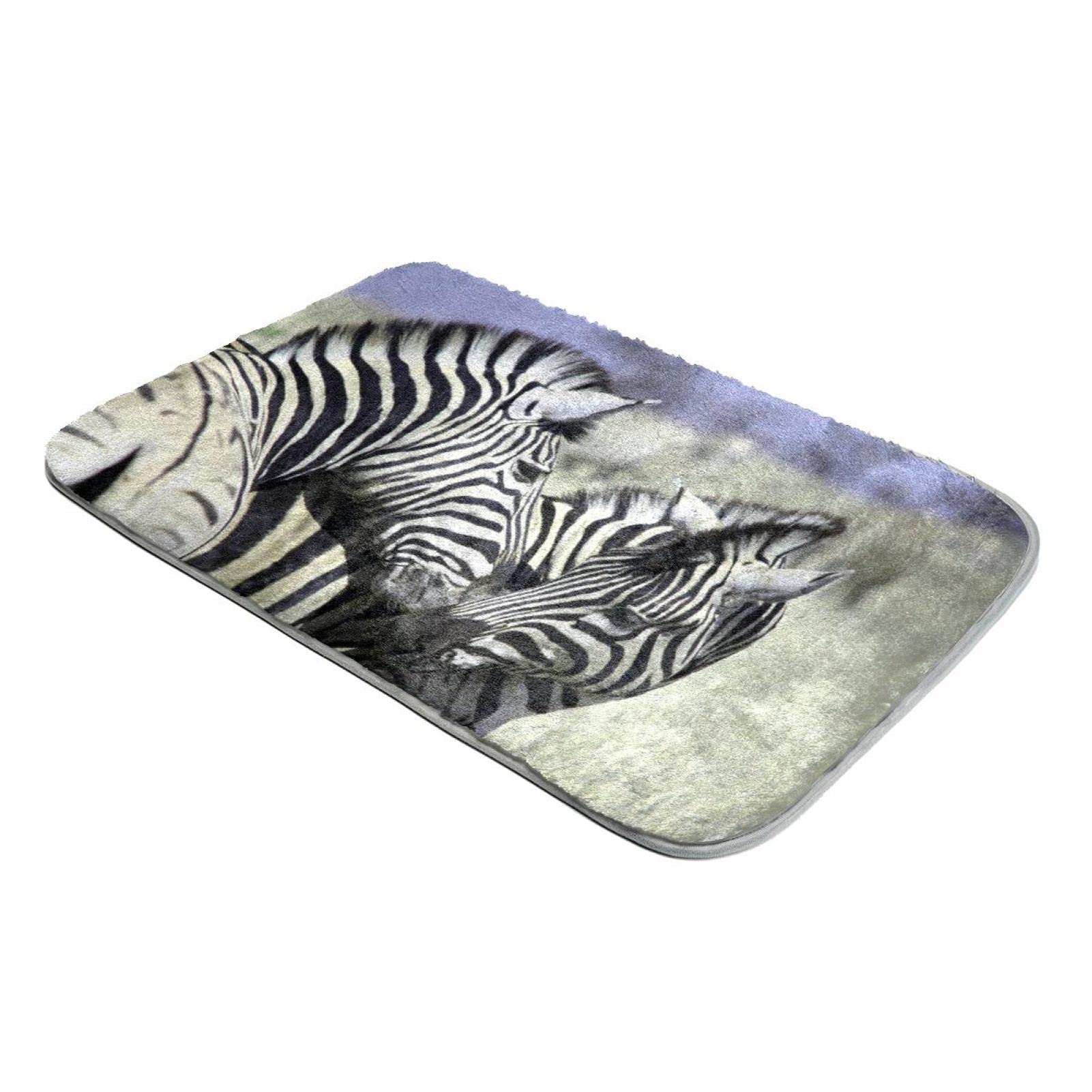 Tapis zèbre antidérapant fausse fourrure doux pour sol froid