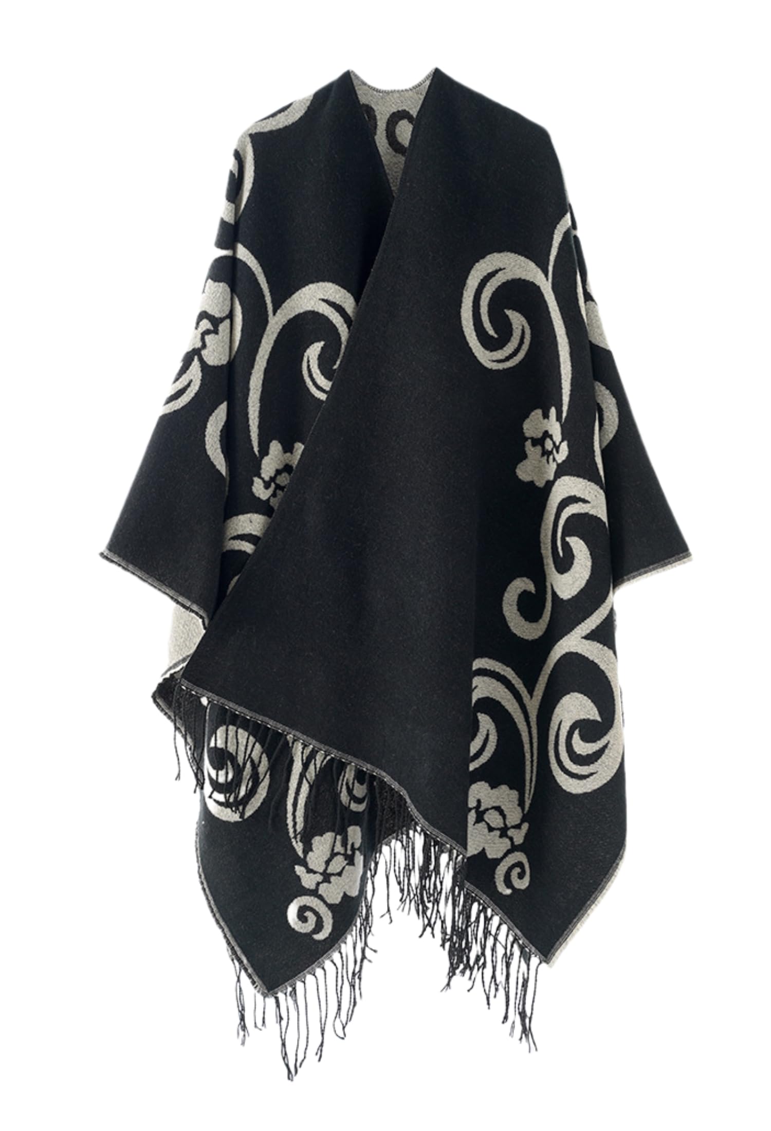 Châles Femme, Poncho Cape Cardigan Ouvert Doux, Pull Écharpe Oversize pour Soirée, Mariage, Fête, Voyage