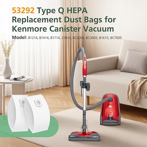 Miniatura 2 de 53292 Bolsas de vacío HEPA tipo QC para aspiradora Kenmore 53292 recipiente 81214, 81414, 81714, 21814, BC2005, BC3005, 81615, BC7005,