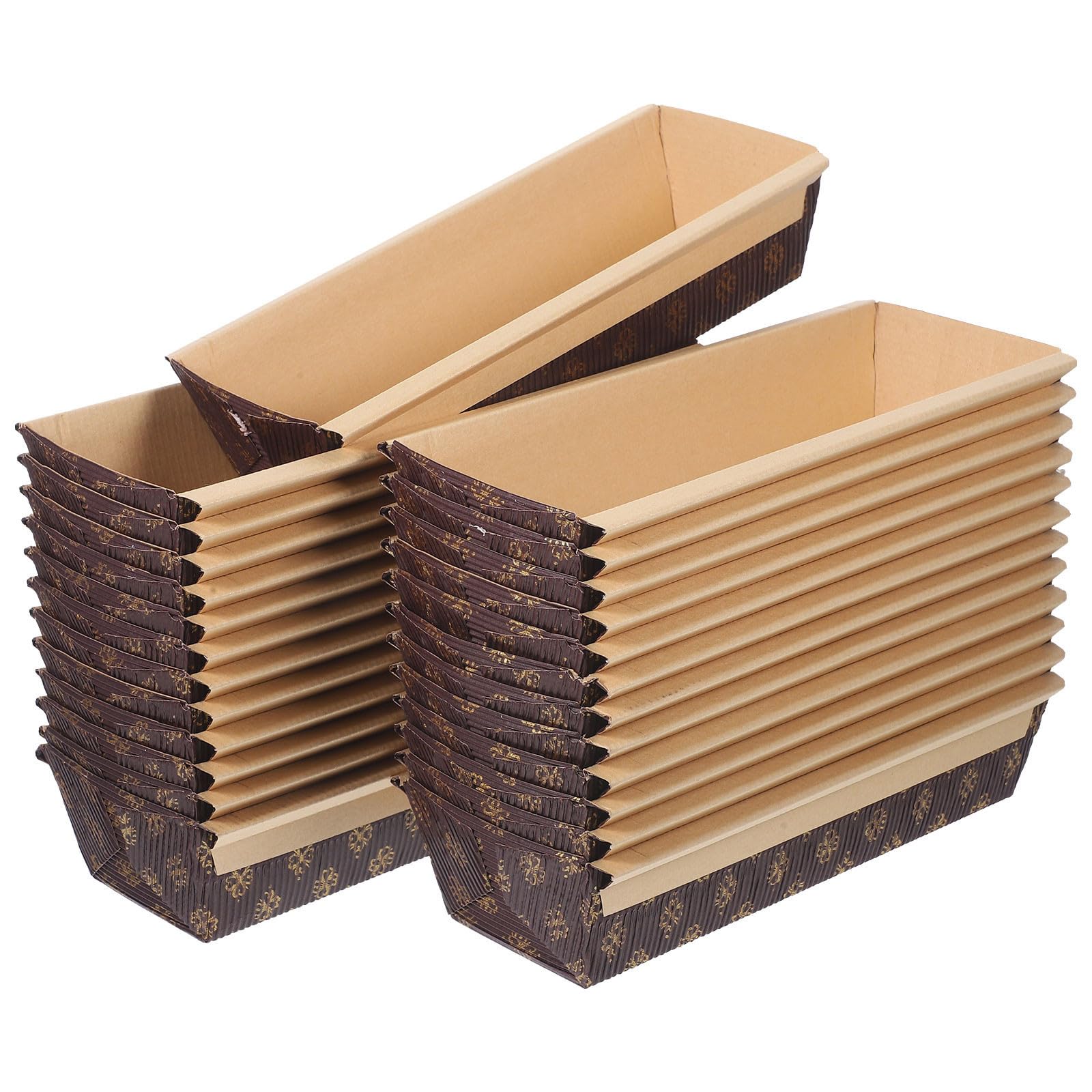 FOMIYES 50 Piezas Moldes para Pan Aptos para Horno, Moldes para Pasteles Pequeños Rectangulares de Papel, Desechables, Fáciles de Limpiar, para Cocinas Familiares y Dulces de Temporada