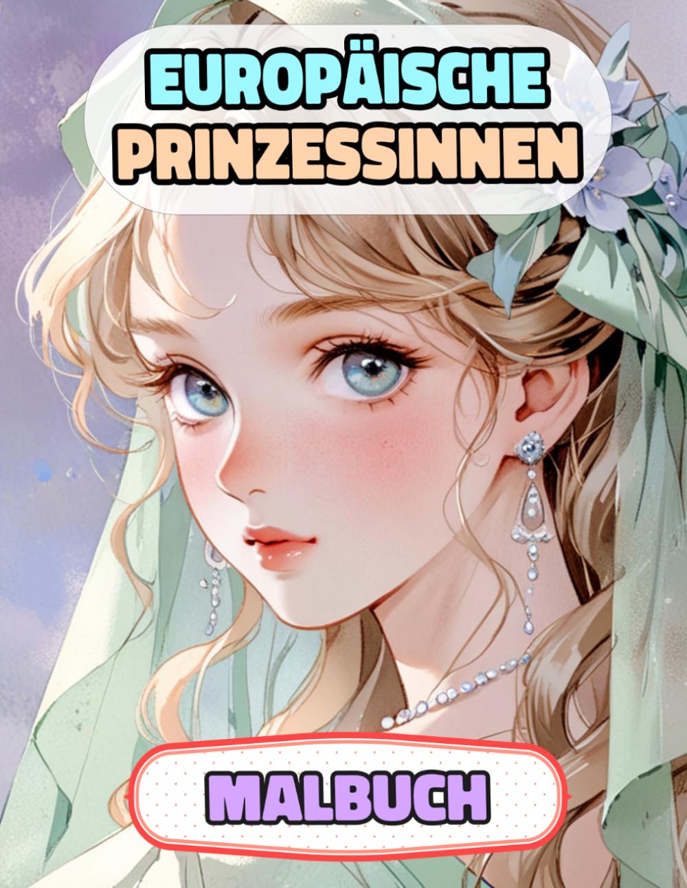 Europäische Prinzessinnen Malbuch: Farbung Seiten Von Königinnen Königlichen Frauen Majestät Palast Kaiserin Mittelalter Burg Mädchen Adelig Damen ... Stressabbau | Für Kinder Erwachsene