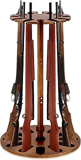 Wooden Gun Rack Holds 12 Guns Display Storage Holder Indoor Vertical Stand with Soft