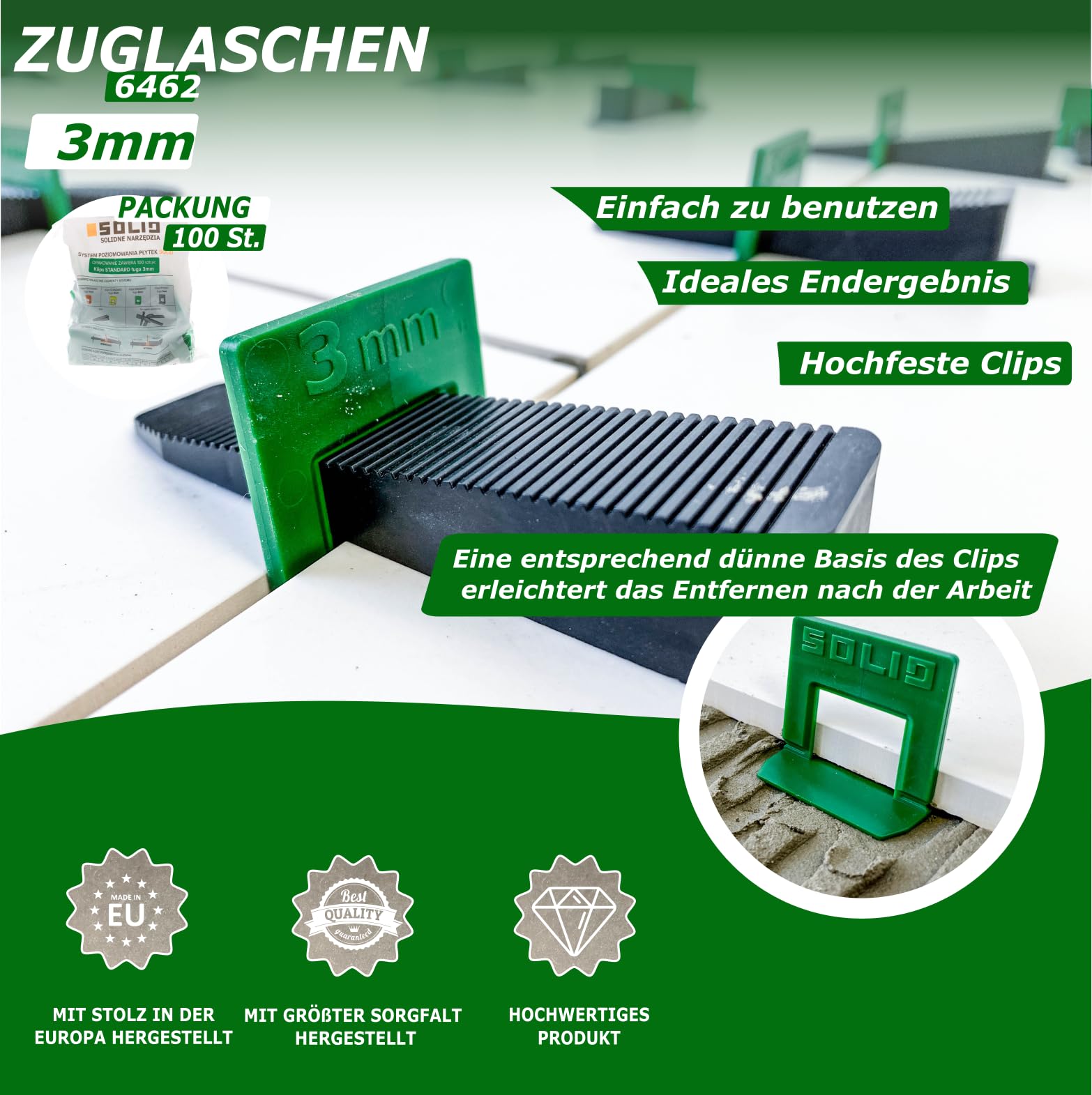 System poziomowania klipsy (100, 3mm)