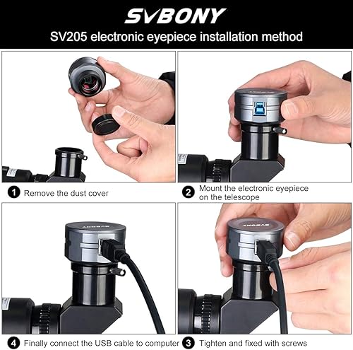 Miniatura 6 de SVBONY Cámara de astrofotografía SV205, sensor IMX415 de 7.05 MP, cámara de telescopio CMOS con USB3.0, ocular de telescopio electrónico de 1.25
