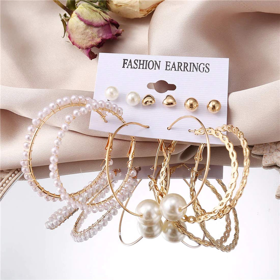 Gold-Toned Plated Earrings Combo Set