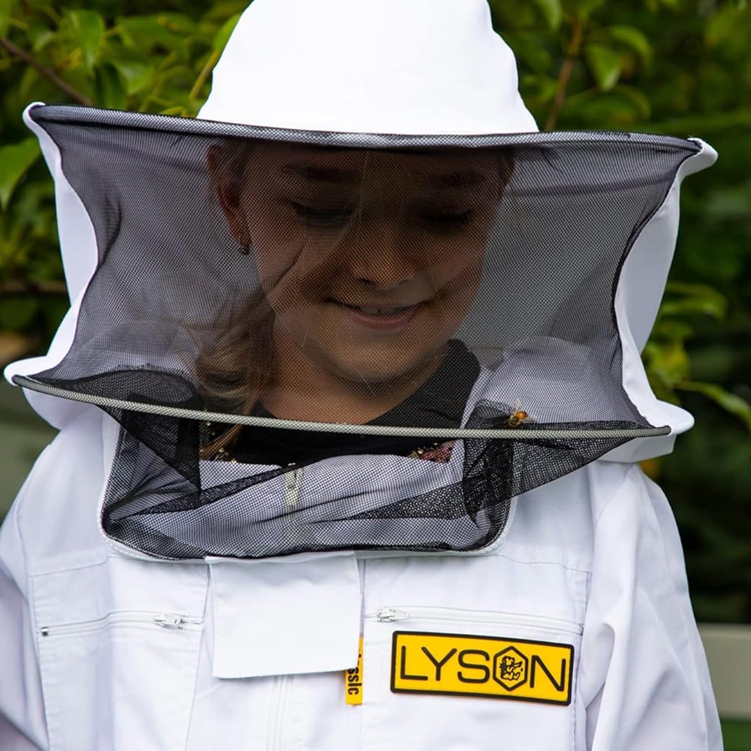 LYSON Kinderanzug mit abnehmbaren Hut Kinderoverall mit Schleier Schutzkleidung für Kinder, Imker Anzug Imkeranzug Schutz vor Bienen 128