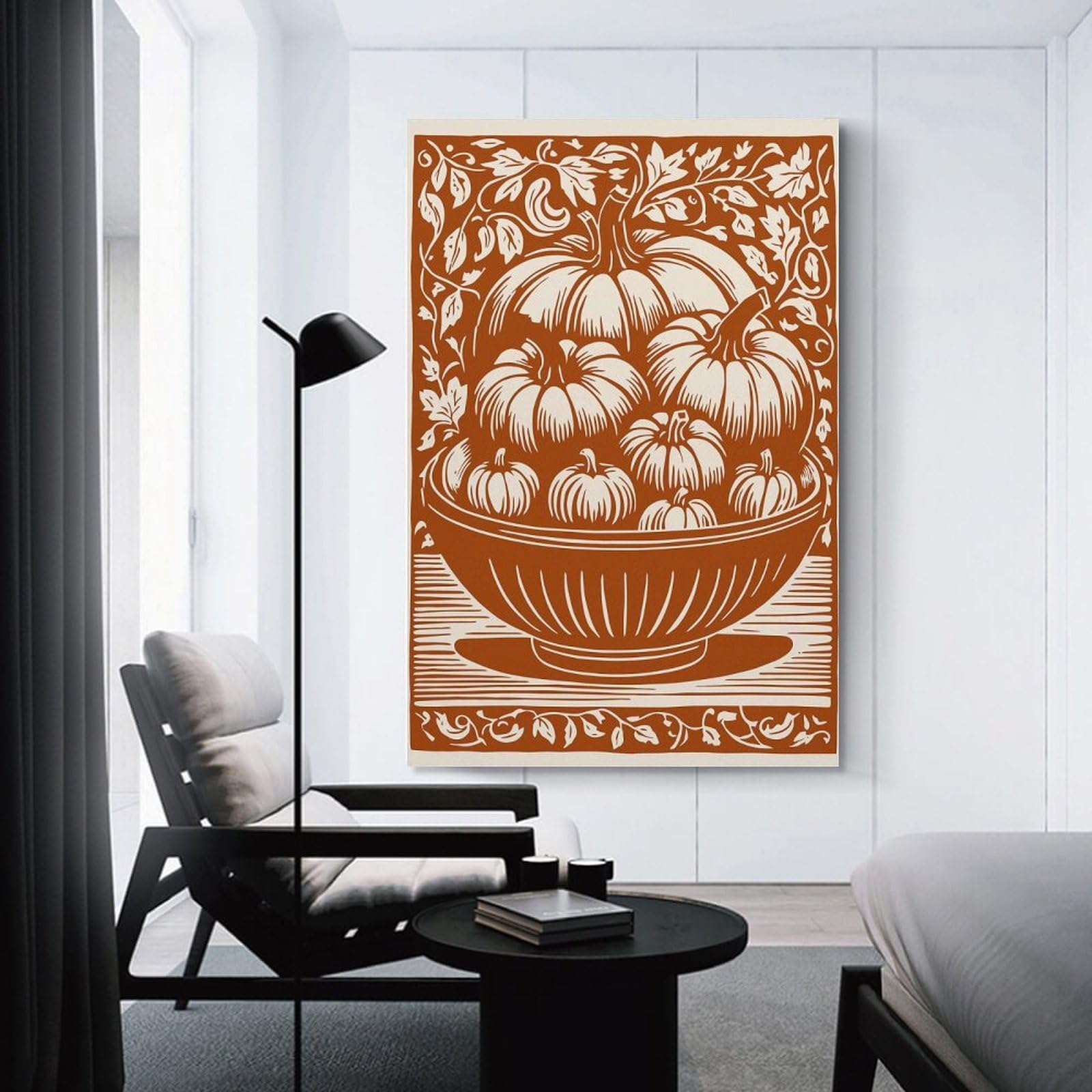 Junmoney Unframe-Style-9-1 Pumpkin Harvest Illustration Hanging Wall Art, 12X18inch(30X45cm), For Gallery Wall Decor And Room Displays, Home Wall Art For Statement Displays
