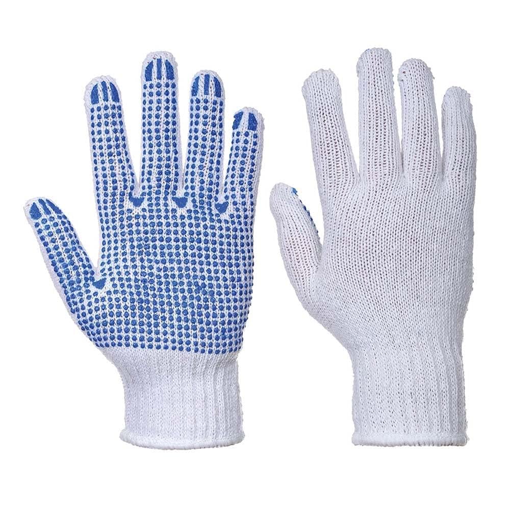 Portwest White Classic Polka Dot Glove L /Bl (Pack Of 12)